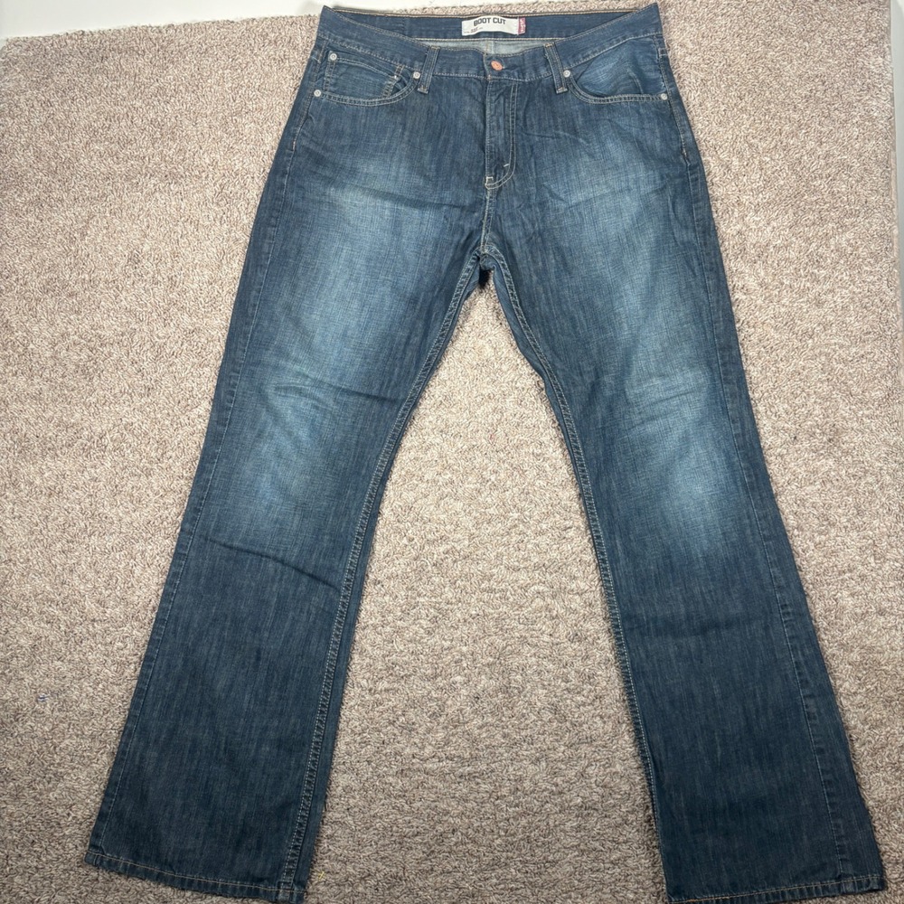 Levis 527 Bootcut Jeans Mens 36x32 Blue Denim Y2K Western Cowboy Grunge